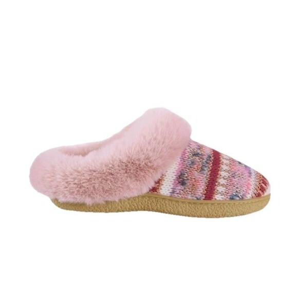 DARK ORCHID Ladies 8.5-9 L Isotoner Memory Foam Hoodback Slippers - Picture 4 of 9